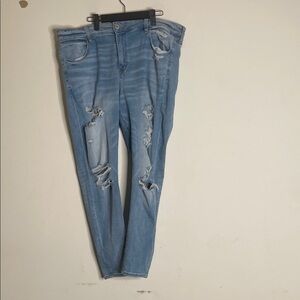 American Eagle Outfitters Light Blue Distressed Skinny Jeans